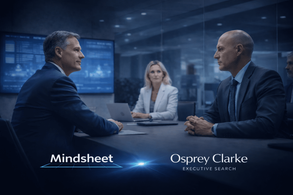 Senior executives representing executive-led transformation delivery by Mindsheet and Osprey Clarke.